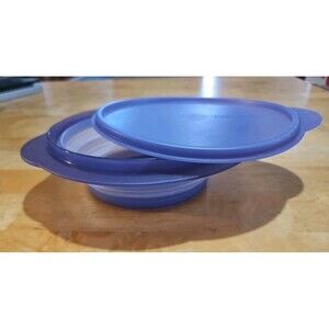 Tupperware 3 Cup Collapsible Purple Bowl 5452A With Lid
